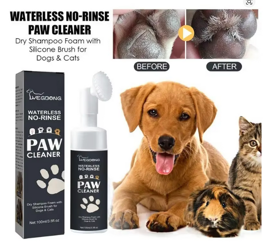 BirchPaw Waterless Paw Cleaner Foam - No-Rinse Paw Cleanser for Dogs