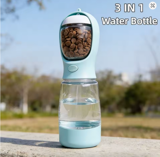 BirchPaw 3-in-1 Dog Walk Organiser - Water Bottle, Food Container & Poop Bag Dispenser